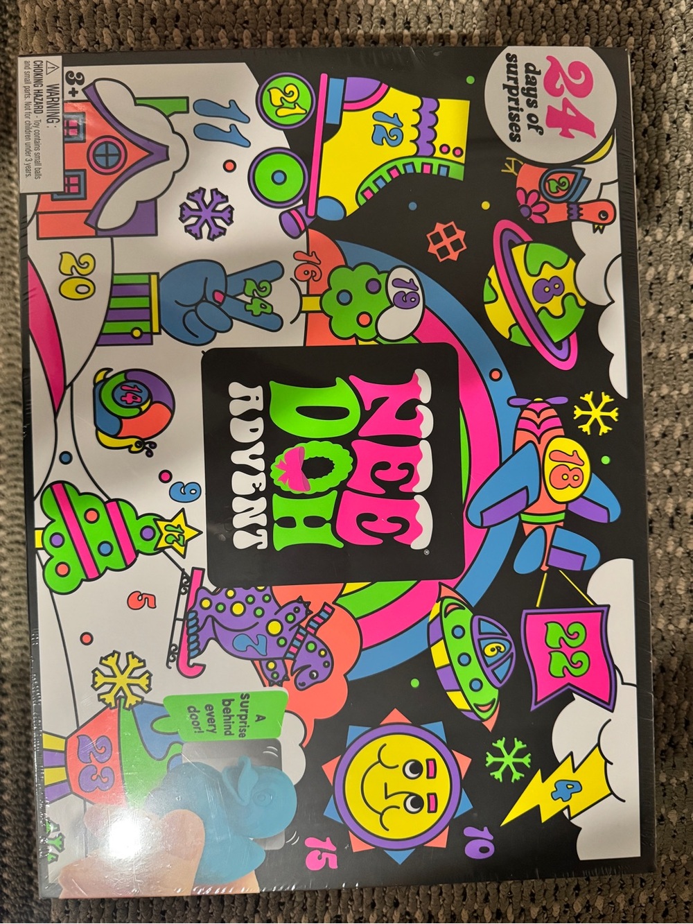 NYE Adveny Kids 24-Day Neon Holiday Advent Calendar - Multi